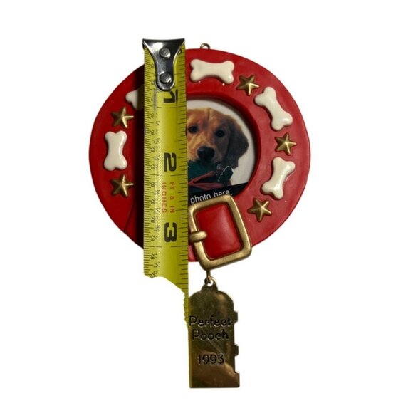 1993 Hallmark "Perfect Pooch" Red Dog Collar Photo Holder Ornament - Picture 7 of 12